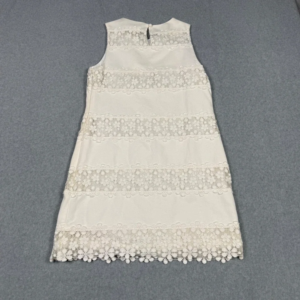 J.Crew Ivory Floral Lace Tiered Sleeveless Shift Mini Dress Wedding Rehearsal 2